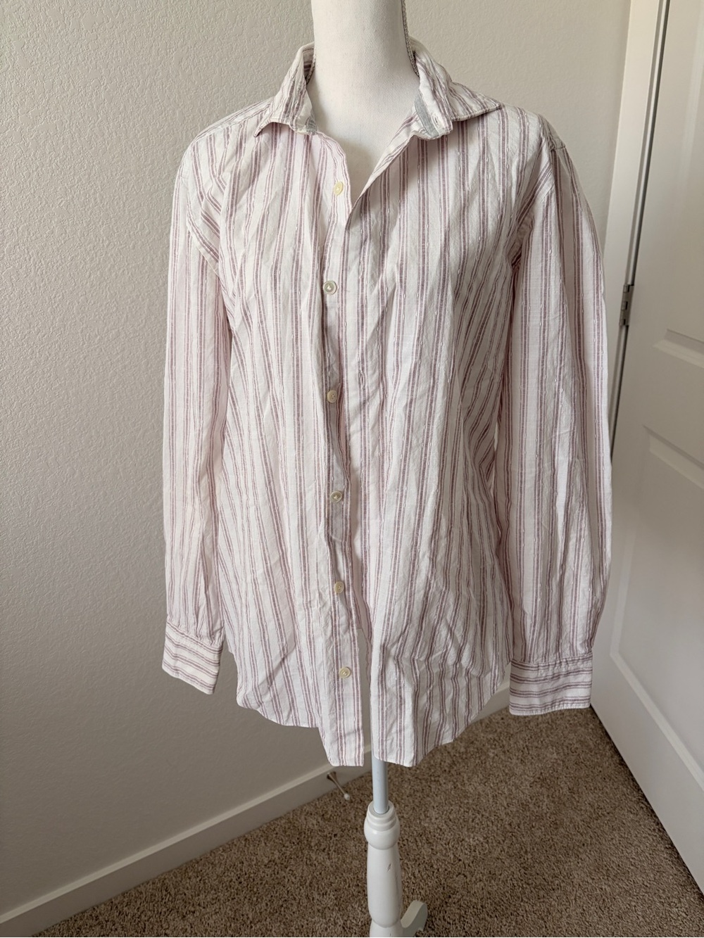 Eleventy Striped Button-Up Shirt Sz Large